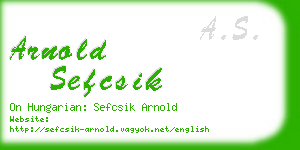 arnold sefcsik business card